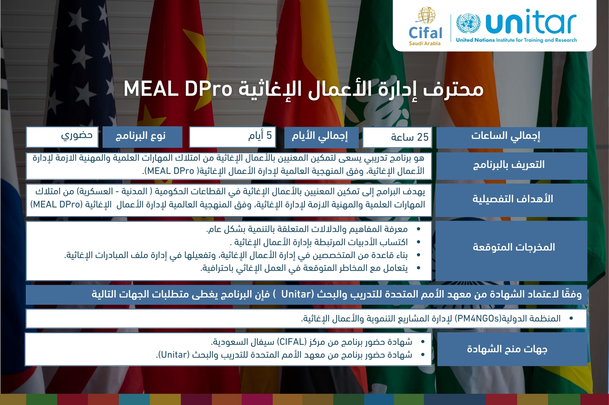 محترف إدارة الأعمال الإغاثية MEAL DPro